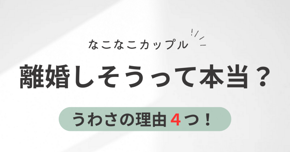 【悲報】なこなこカップルが離婚しそう？別れると噂される理由４選！